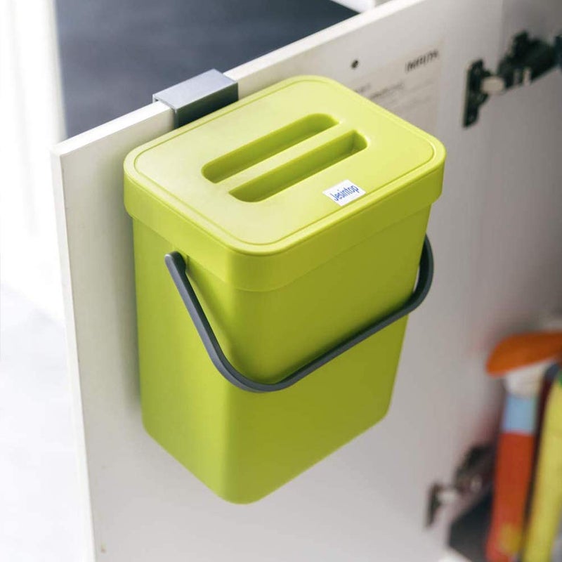 Jesintop Counter Top Compost Bin with Lid for Kitchen Waste Food Scrap,Mountable Bathroom Hanging Small Trash Can Under Sink 1.3 Gal/5 L Series,Green - Image 3